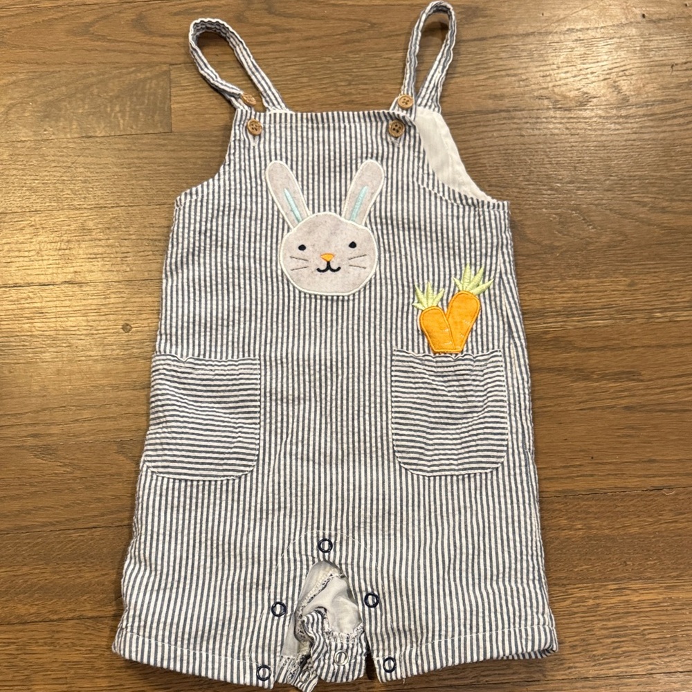 Striped Blue and White Kids Overalls12 months - Easter overalls